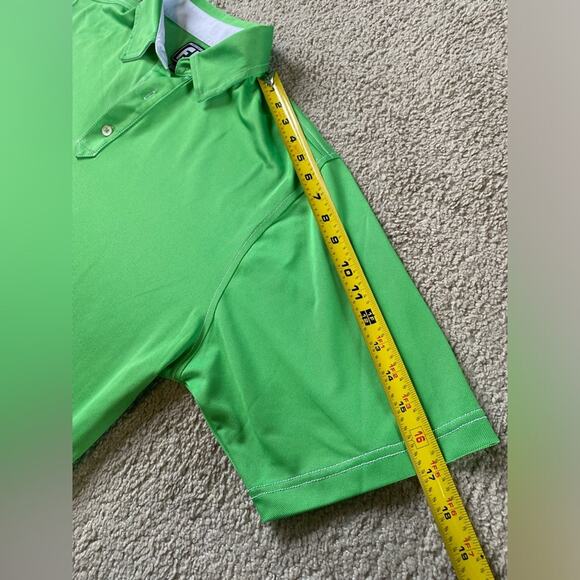 FootJoy Polo Shirt Mens XL Athletic Fit Lime Green Short Sleeve Preppy Golf Polo - Picture 10 of 13
